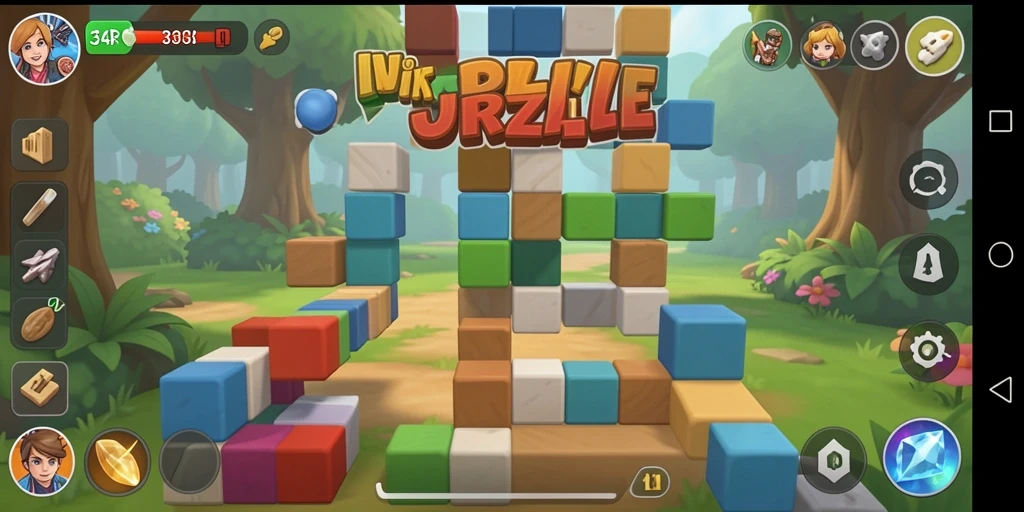 Tampilan gameplay menantang di 34R dengan berbagai puzzle menarik.