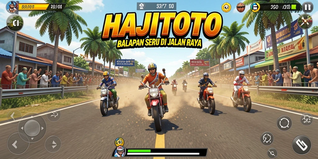 Gameplay menantang di lintasan balap HAJITOTO yang seru.