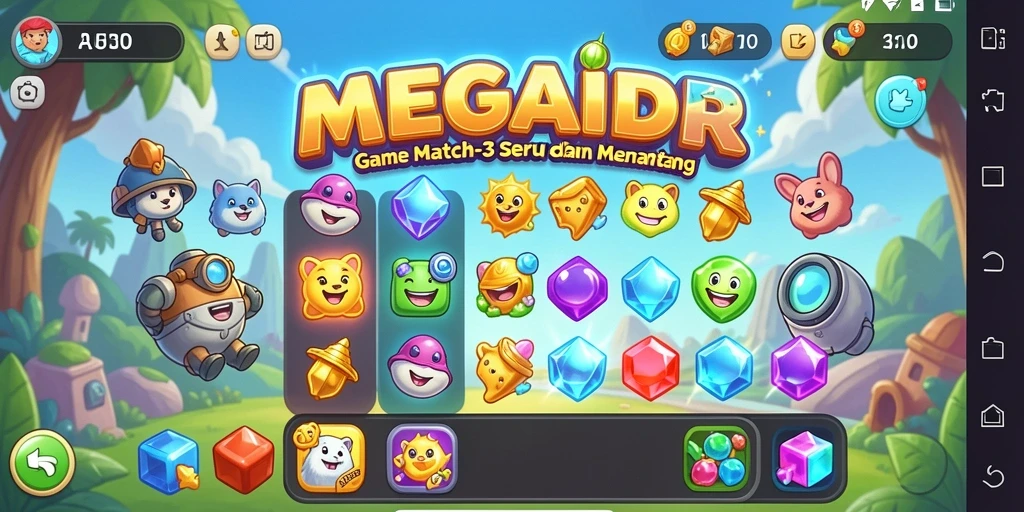 Tangkapan layar menunjukkan gameplay seru dan penuh warna dari MEGAIDR.