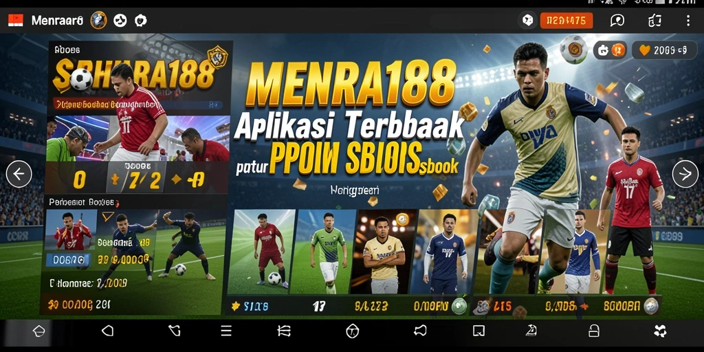 Screenshot utama MENARA188 menunjukkan fitur taruhan interaktif dan statistik olahraga.