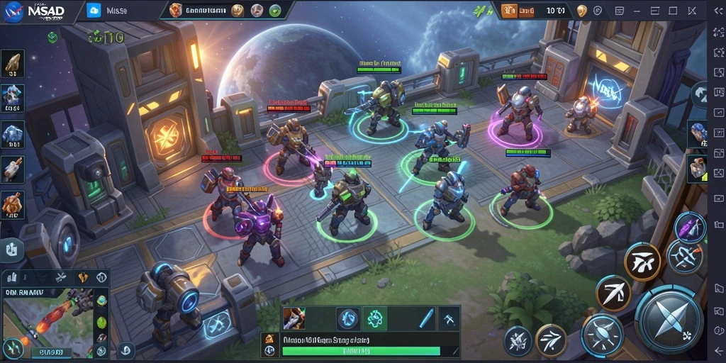 Screenshot gameplay NASA4D menampilkan pertarungan tim yang seru.
